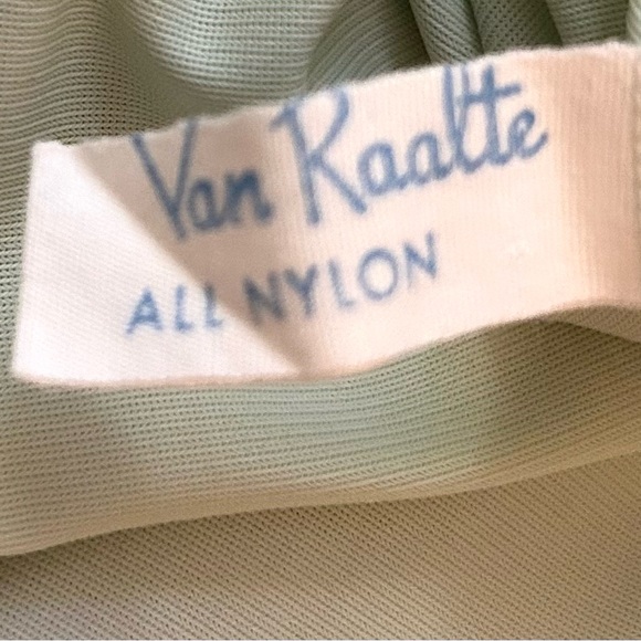 Vintage 1960s Van Raalte S Half Slip Green Lace Trim Suavette - Picture 5 of 6